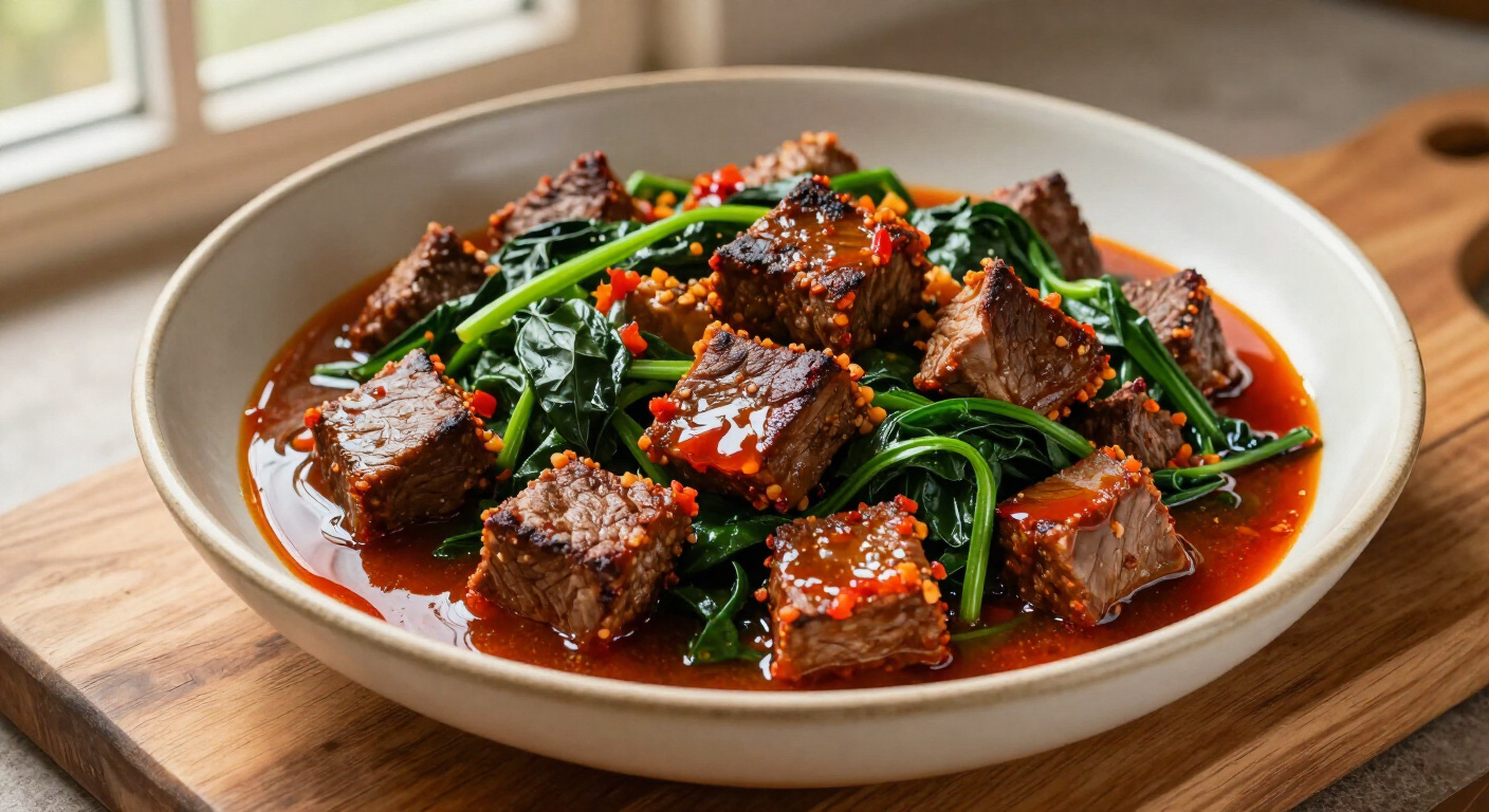 Fiery Nigerian Food Classic: Beef Efo Riro Spinach Stew