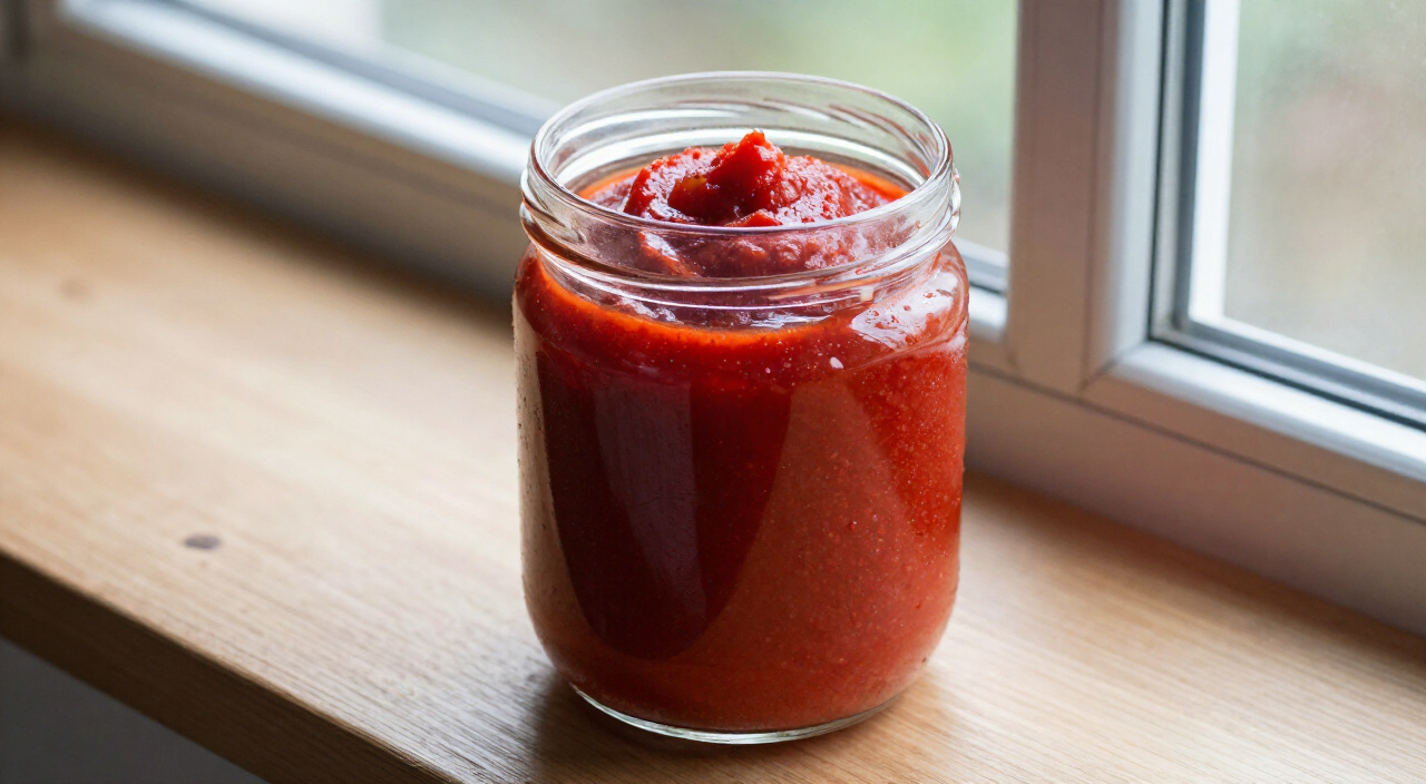 smooth red pepper and scotch bonnet purée in a blender jar